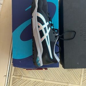 Asics Black and Silver Performance Athletic Shoes